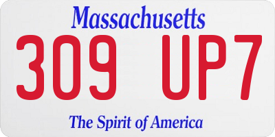 MA license plate 309UP7