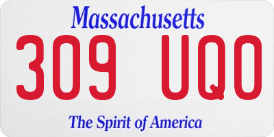MA license plate 309UQ0