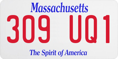 MA license plate 309UQ1