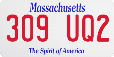 MA license plate 309UQ2