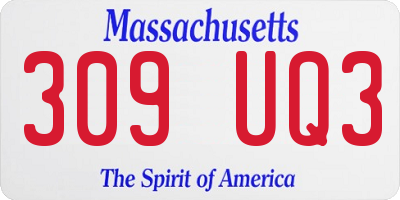 MA license plate 309UQ3