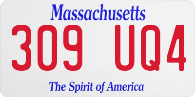 MA license plate 309UQ4