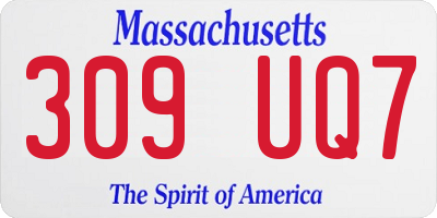 MA license plate 309UQ7