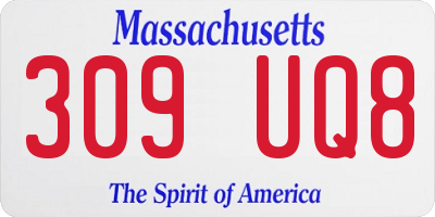 MA license plate 309UQ8
