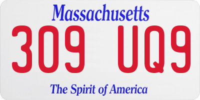 MA license plate 309UQ9
