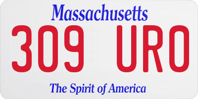 MA license plate 309UR0