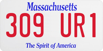 MA license plate 309UR1