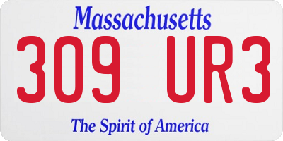 MA license plate 309UR3