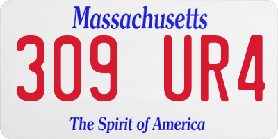 MA license plate 309UR4