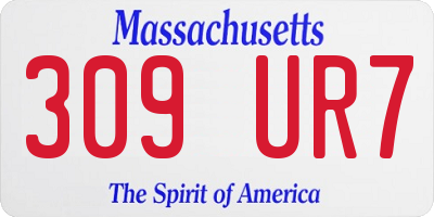 MA license plate 309UR7