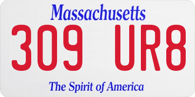 MA license plate 309UR8