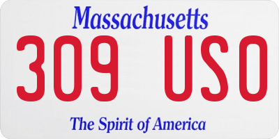MA license plate 309US0