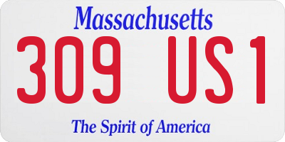 MA license plate 309US1