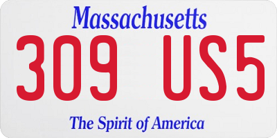 MA license plate 309US5