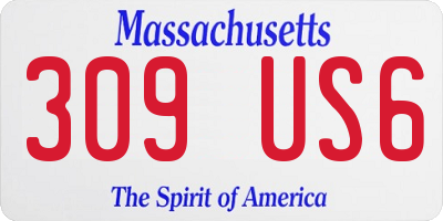 MA license plate 309US6