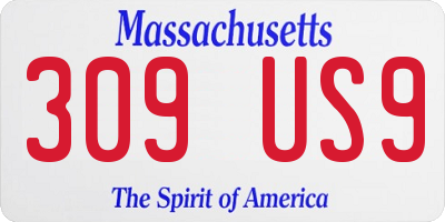 MA license plate 309US9