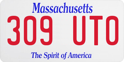 MA license plate 309UT0