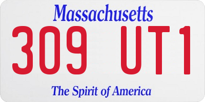 MA license plate 309UT1