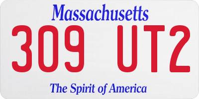 MA license plate 309UT2