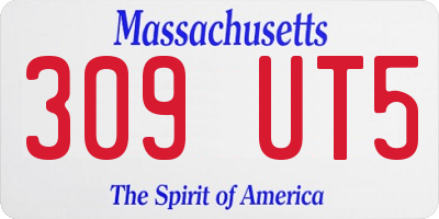 MA license plate 309UT5