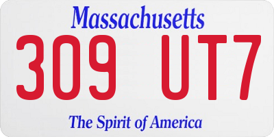 MA license plate 309UT7