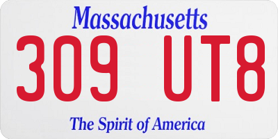 MA license plate 309UT8