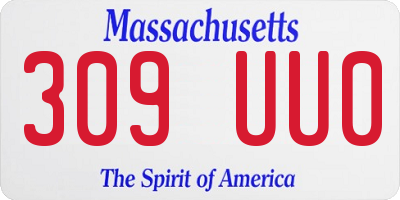 MA license plate 309UU0