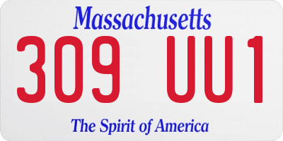 MA license plate 309UU1