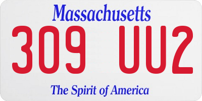MA license plate 309UU2