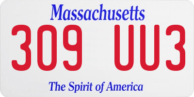 MA license plate 309UU3