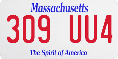 MA license plate 309UU4