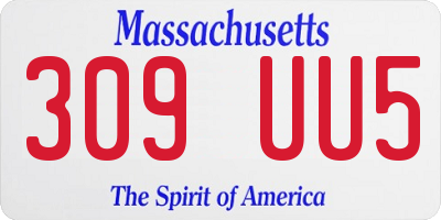 MA license plate 309UU5
