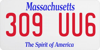 MA license plate 309UU6