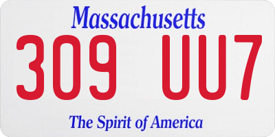 MA license plate 309UU7