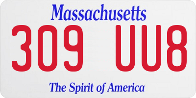 MA license plate 309UU8