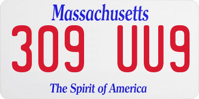 MA license plate 309UU9