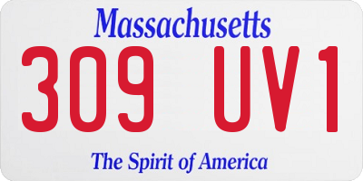 MA license plate 309UV1