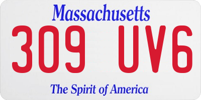 MA license plate 309UV6