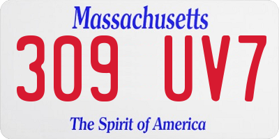 MA license plate 309UV7