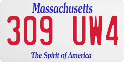 MA license plate 309UW4