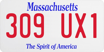 MA license plate 309UX1
