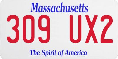 MA license plate 309UX2