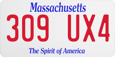 MA license plate 309UX4