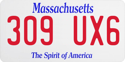 MA license plate 309UX6