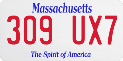 MA license plate 309UX7