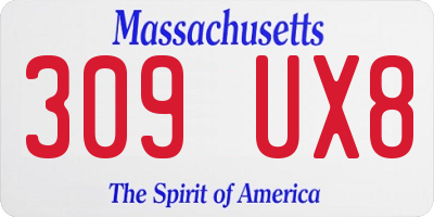 MA license plate 309UX8