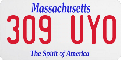 MA license plate 309UY0