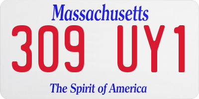 MA license plate 309UY1
