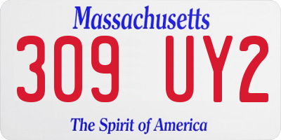 MA license plate 309UY2