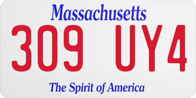 MA license plate 309UY4
